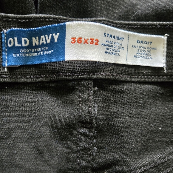Old Navy Straight Fit 360° Stretch Black Jeans - Men's 36x32 - Picture 2 of 7